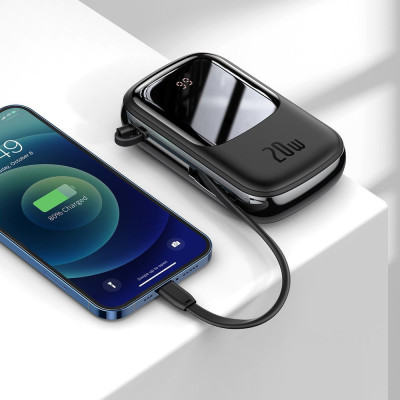 Baseus Qpow Digital Display Quick Charging Power Bank 20W 20000mAh Black (PPQD-H01)