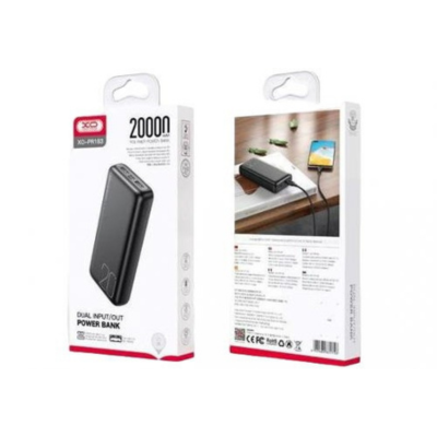 XO Power Bank PR183 Light Display 2USB+Type-C 20000mAh Black