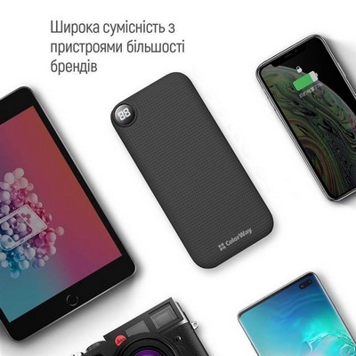 ColorWay 10000 mAh Slim LCD Black (CW-PB100LPH2BK-D)