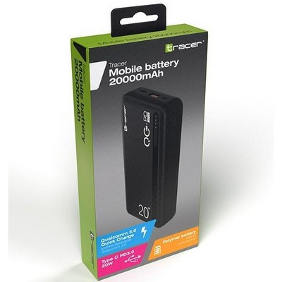 TRACER 20000mAh QC3.0-PD20W Black (TRABAT47020)