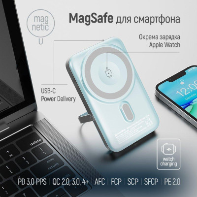 ColorWay 10000mAh 22.5W MagSafe Aquamarine (CW-PB100LPA2MT-WPDD)