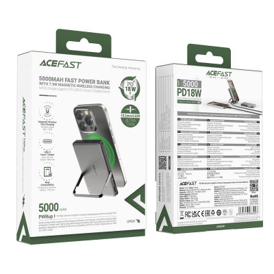Acefast M16 Magnetic 5000mAh 18W Black