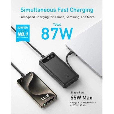 Power Bank Anker PowerCore 20000mAh 87W Black with Built-In USB-C (A1383H11)