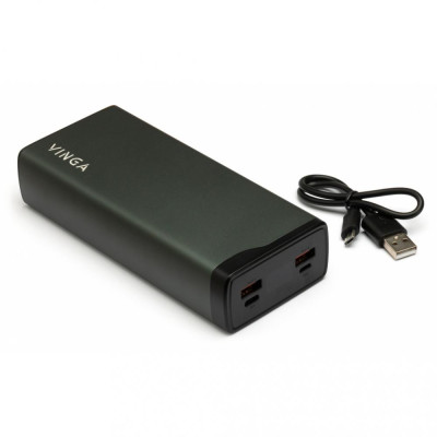 Vinga 30000 mAh QC3.0+PD 3 ports LCD metal (VPB3QPALD)
