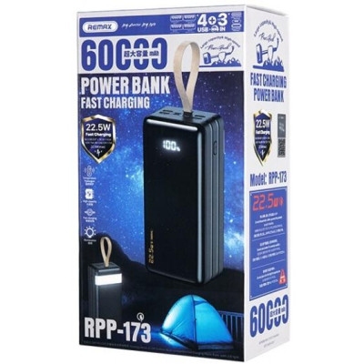 REMAX Hunergy 60000mAh QC 22.5W LED Black (RPP-173)