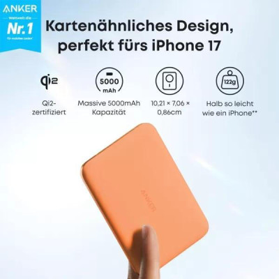 Anker Nano Qi2 5000mAh Orange (A1665081, A1665HO1)