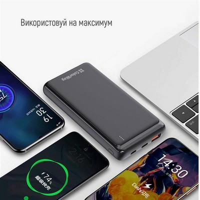 ColorWay 10000 mAh Slim USB QC3.0 + USB-C Power Delivery 18W Black (CW-PB100LPG3BK-PD)