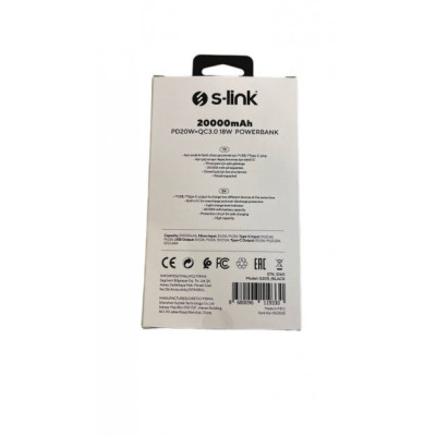 S-link PD20W+QC 3.0 20000mAh Black