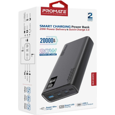 Promate Bolt-20PD 20000mAh Black (bolt-20pd.black)