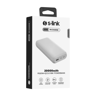 S-link PD20W+QC 3.0 20000mAh White