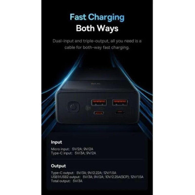 Baseus Star Lord Display 22.5W 30000 mAh Black (PPXJ060101/PPXJ080101)