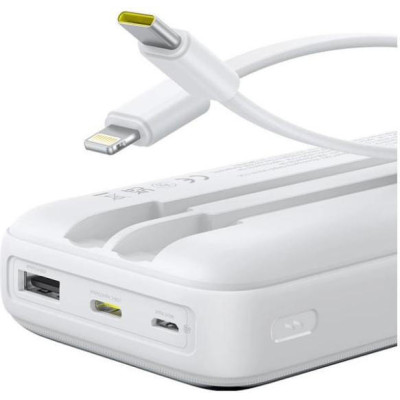 Baseus Lipow Built-In Lightning/USB-C 20000mAh White (P10079102213-00)