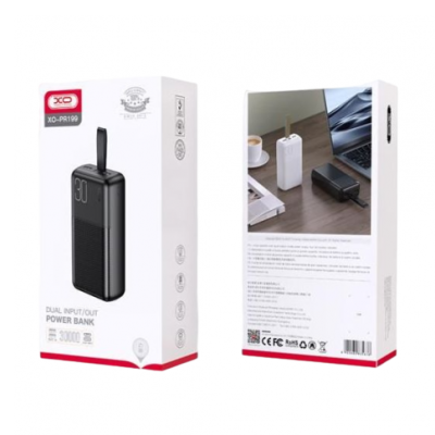 XO Power Bank PR199 2USB+Type-C 30000mAh Black