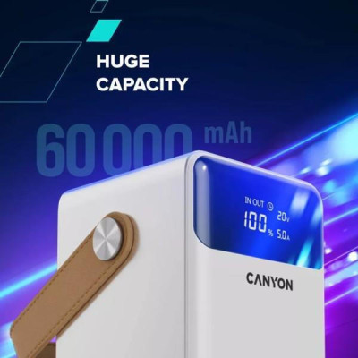 Canyon OnPower 610 metal 60000mAh PD100W White (CNS-CPB610W)