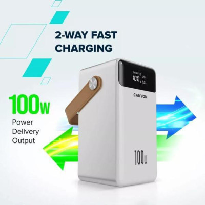 Canyon OnPower 610 metal 60000mAh PD100W White (CNS-CPB610W)