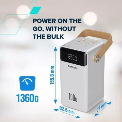 Canyon OnPower 610 metal 60000mAh PD100W White (CNS-CPB610W)