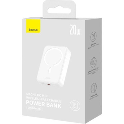 Baseus Magnetic Mini Wireless Fast Charge 20W 20000 mAh White (PPCX150002)