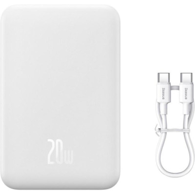 Baseus Magnetic Mini Wireless Fast Charge 20W 20000 mAh White (PPCX150002)