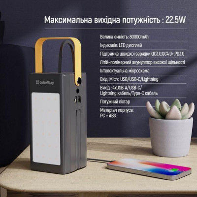 ColorWay 80000mAh 22.5W Black (CW-PB800LPA8BK-PDD)