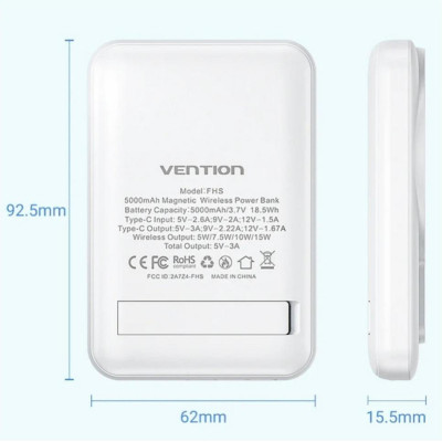 Vention 5000mAh 20W Magnetic White (FHSW0)