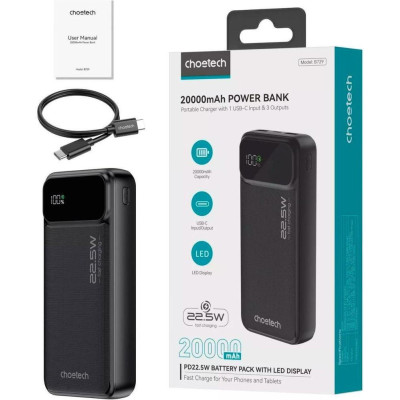 Choetech B729 20000mAh 22.5W Black