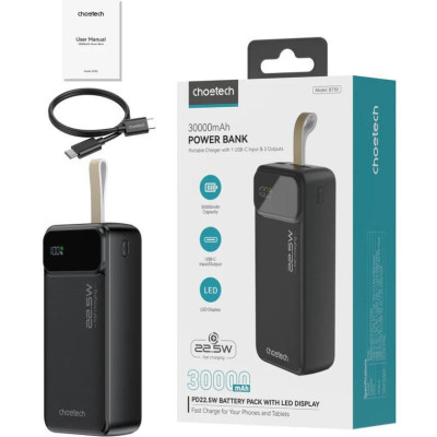 Choetech B730 30000mAh PD 22.5W Black (B730-ACBK)