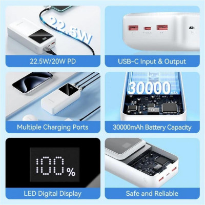 Vention 30000mAh 22.5W White (FHMW0)