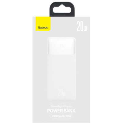 Baseus PowerBank Bipow Digital Display 20000mAh 20W White (PPDML-M02)