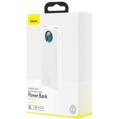 Baseus Amblight Digital Display Quick Charge 65W 30000mAh White (PPLG-A02, PPLG000102)