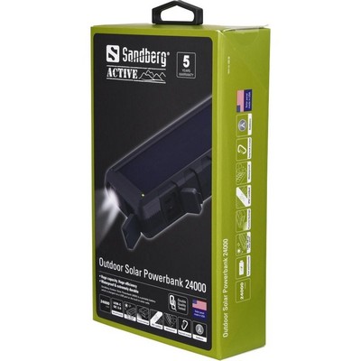 Sandberg Outdoor 24000 mAh, USB, Type-C OUT QC 3.0, LED lamp