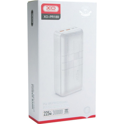 XO PR189 2USB+Type-C QC&PD3.0 22.5W 30000mAh White (XO-PR189W/29188)