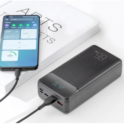 XO Power Bank PR201 2USB+Type-C PD&QC3.0 65W 30000mAh Black