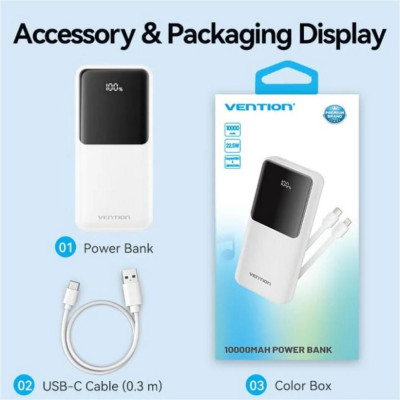Vention 10000mAh 22.5W White (FHOW0)