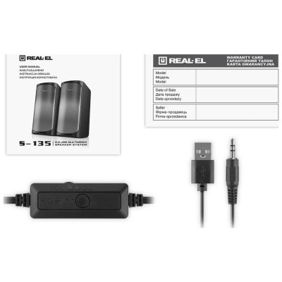 REAL-EL S-135 USB Black (EL121100019)