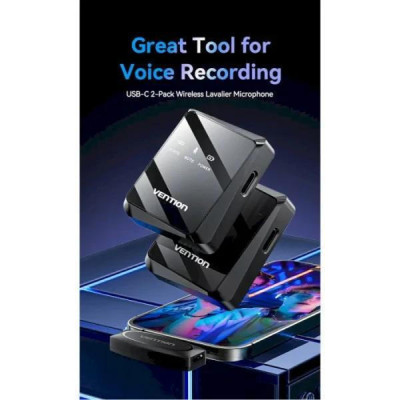 Vention USB-C 2-Pack Wireless Lavalier Black (NCBB0)