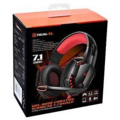 REAL-EL GDX-8000 Vibration Surround 7.1 BackLit Black-Red (EL124100017)
