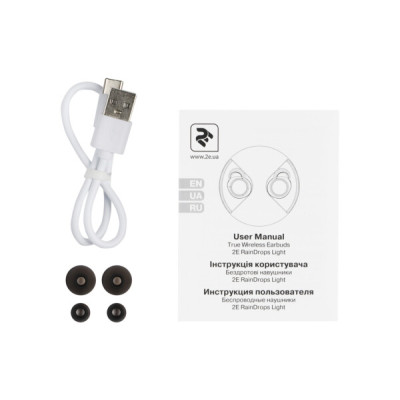 2E RainDrops Light True Wireless Waterproof Mic-EBTWRDLWT White (2E-EBTWRDLWT)