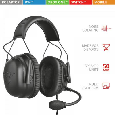 Trust GXT 444 Wayman Pro Gaming Headset Black (23248)