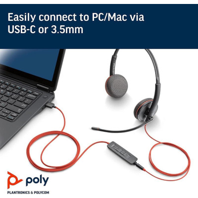 POLY BlackWire C3225 USB-C HS Stereo Black (8X229A6)
