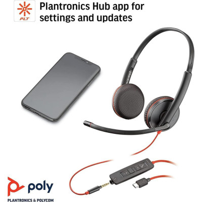 POLY BlackWire C3225 USB-C HS Stereo Black (8X229A6)