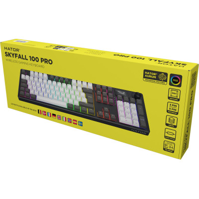 HATOR Skyfall 100 PRO Wireless Grey-Black UK-ISO Silent Switches (HTK4100EU)