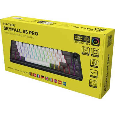 HATOR Skyfall 65 PRO Wireless Grey-Black UK-ISO Silent Switches (HTK4160EU)