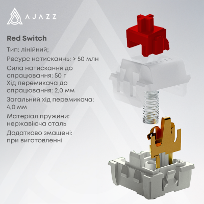 Ajazz NK68 Red Switch USB White (NK68-R-W)