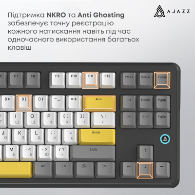 AJAZZ AK870 V2 Flying Fish Switch Black/Grey/Yellow (AK870-V2-FF-BGY)
