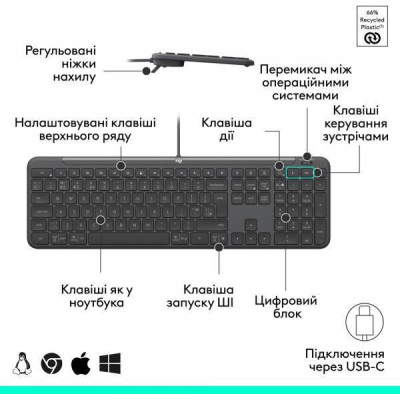 Logitech Signature Slim MK620 Combo for Business Graphite (920-013349)