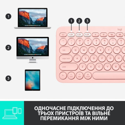Logitech K380 for Mac Multi-Device Bluetooth Keyboard Rose UA (920-010406)