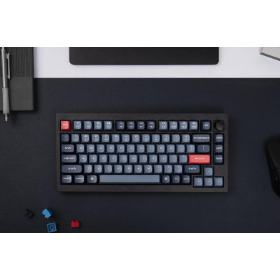Keychron V1 Max 84 Key RGB Hot-Swap Gateron Jupiter Red Knob Carbon Black (V1MD1_KEYCHRON)