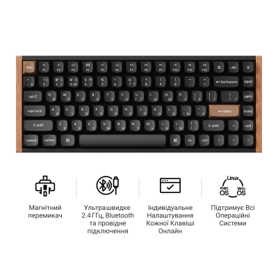 Keychron K2HE Gateron Double-Rail Magnetic Nebula QMK RGB Black (K2H-F1-UA)