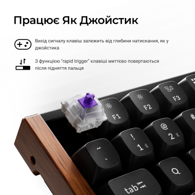 Keychron K2HE Gateron Double-Rail Magnetic Nebula QMK RGB Black (K2H-F1-UA)