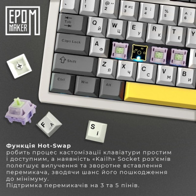 EPOMAKER Shadow-S TKL RGB Mechanical Mulan Switch Hot-Swap (SHS-W-M) White
